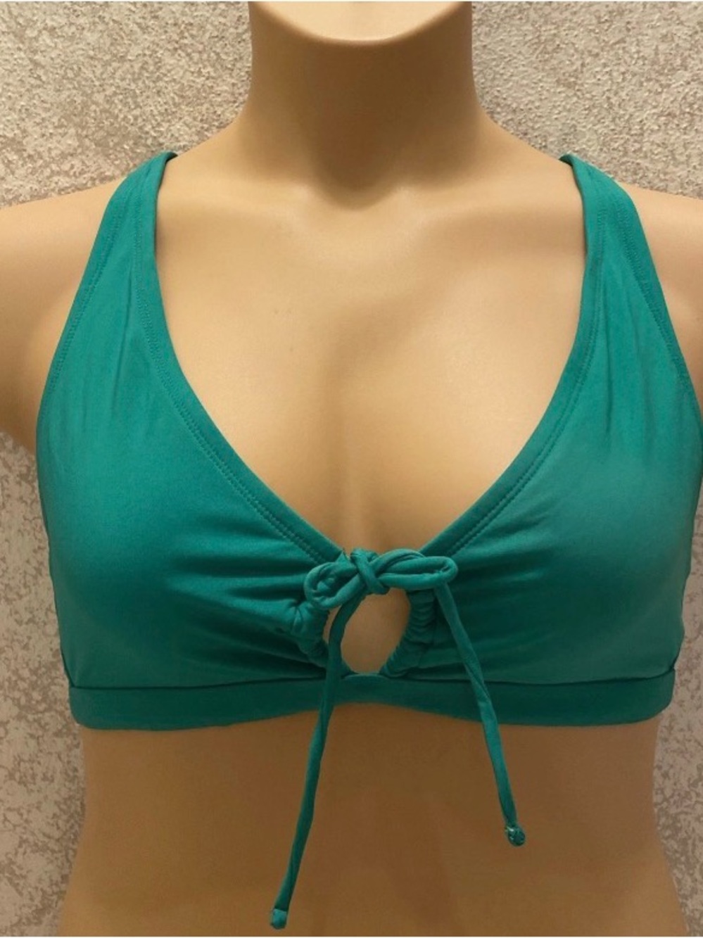 Kona Sol Green Tie-Front Bikini Top